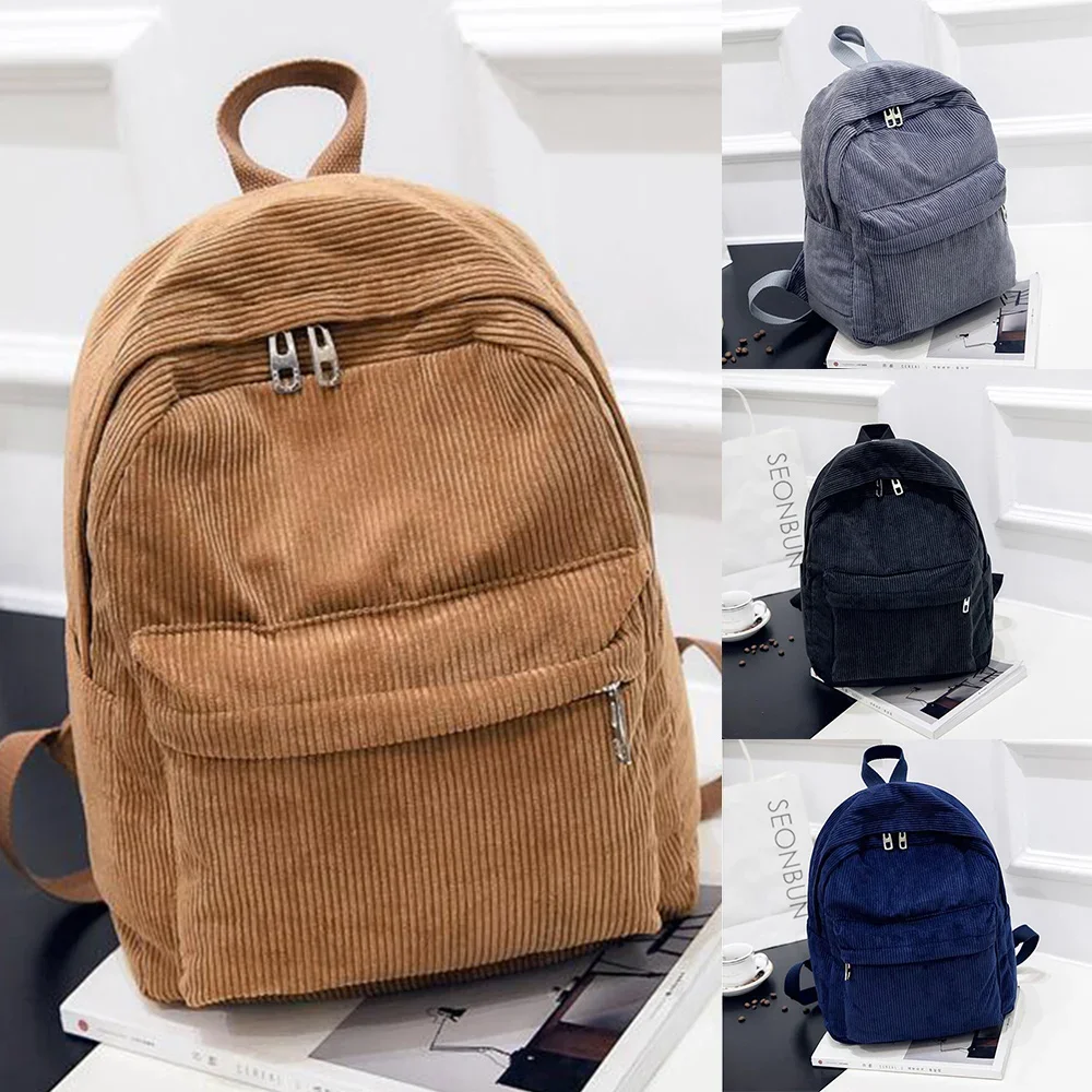 最新トレンドのバックパックファッション。女性用、コーデュロイ - Fashion Backpack Women のレビューと価格
